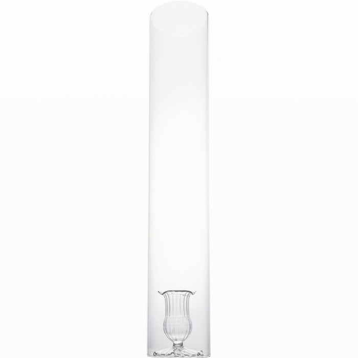 2-Piece Candleholder w/ Cylinder, Clear, Set of 4