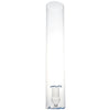 2 Piece, Clear with Blue Trim Candleholder and Clear Cylinder