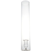 2 Piece Candleholder, Clear with Gold Trim Candleholder and Clear Cylinder