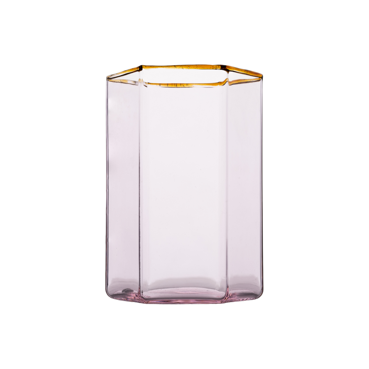 Hampton Hexagon Tumbler, Pink with Amber Rim