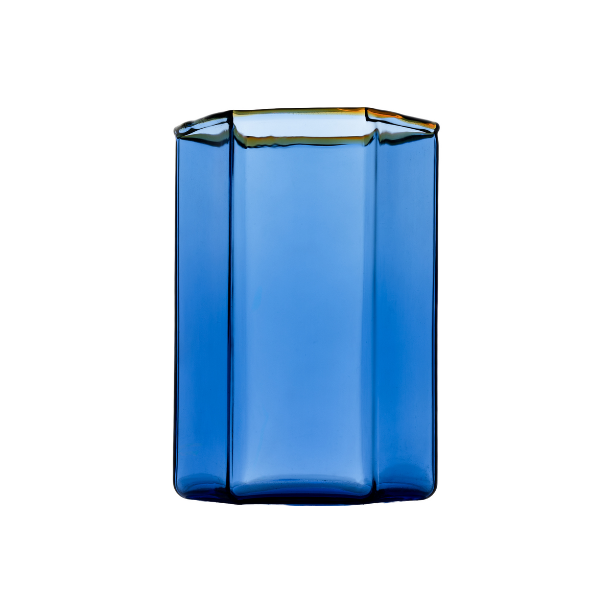Hampton Hexagon Tumbler, Blue with Amber Rim