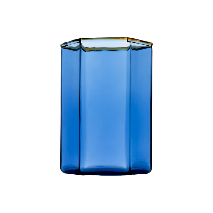 Hampton Hexagon Tumbler, Blue with Amber Rim