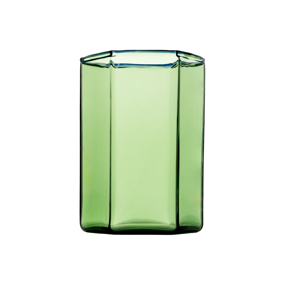 Hampton Hexagon Tumbler, Green with Blue Rim