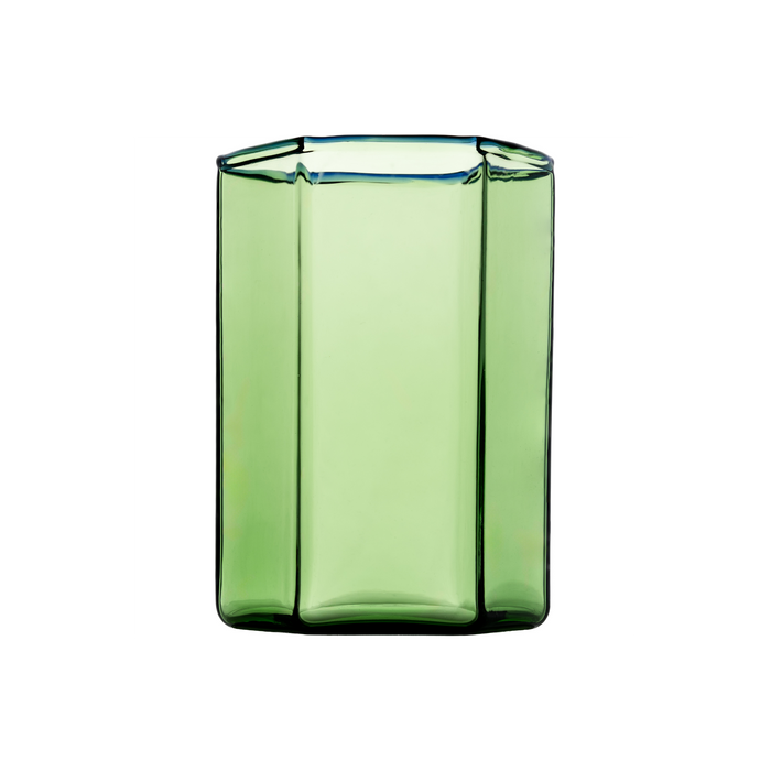 Hampton Hexagon Tumbler, Green with Blue Rim