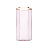 Hampton Hexagon Highball, Pink with Amber Rim