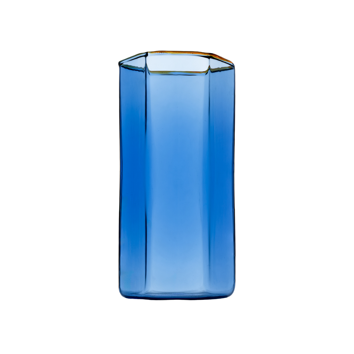 Hampton Hexagon Highball, Blue with Amber Rim