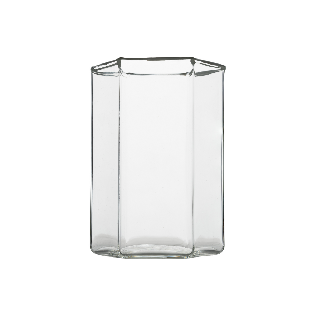 Hampton Hexagon Tumbler, Clear with White Rim