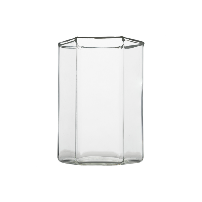 Hampton Hexagon Tumbler, Clear with White Rim