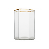 Hampton Hexagon Tumbler, Clear with Amber Rim