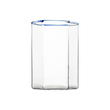 Hampton Hexagon Tumbler, Clear with Blue Rim