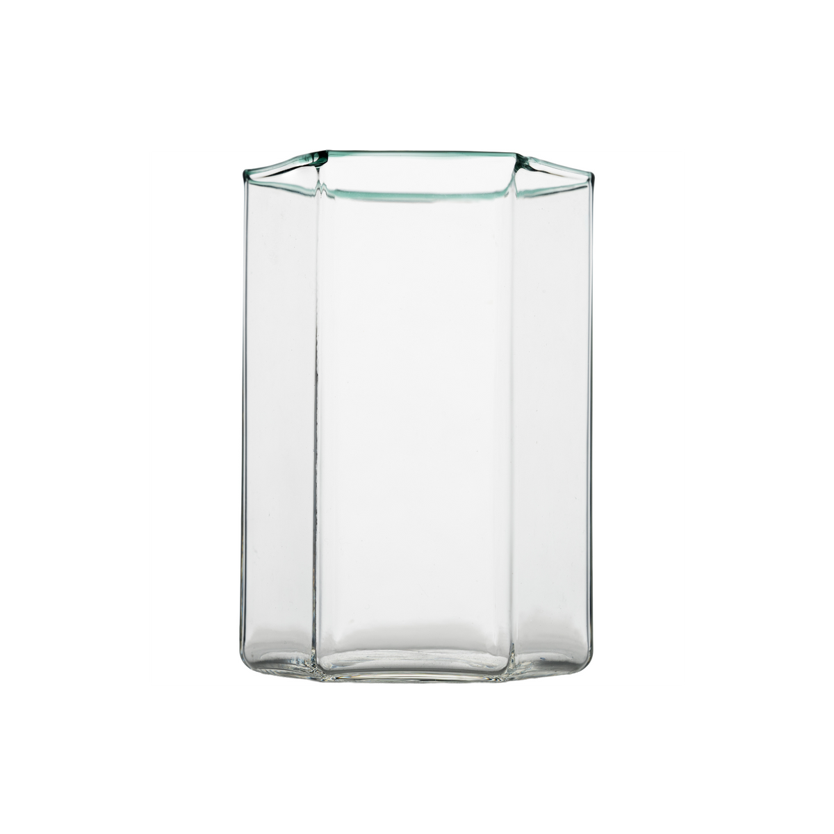 Hampton Hexagon Tumbler, Clear with Green Rim