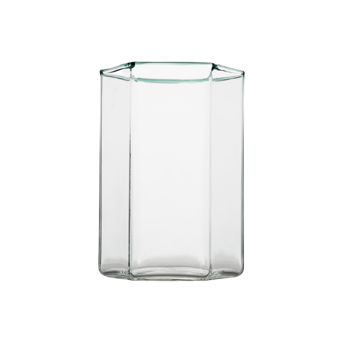 Hampton Hexagon Tumbler, Clear with Green Rim
