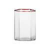 Hampton Hexagon Tumbler, Clear with Red Rim