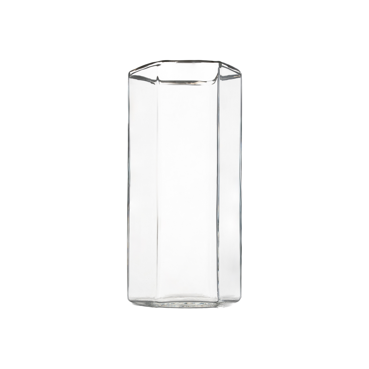 Hampton Hexagon Highball, Clear with White Rim
