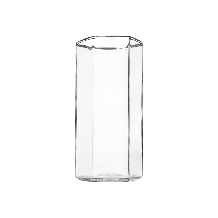 Hampton Hexagon Highball, Clear with White Rim
