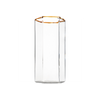 Hampton Hexagon Highball, Clear with Amber Rim