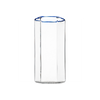 Hampton Hexagon Highball, Clear with Blue Rim