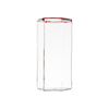Hampton Hexagon Highball, Clear with Red Rim