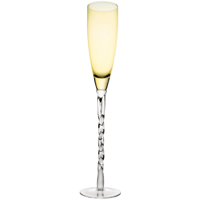Adriana Champagne Glass, Yellow, Set of 4
