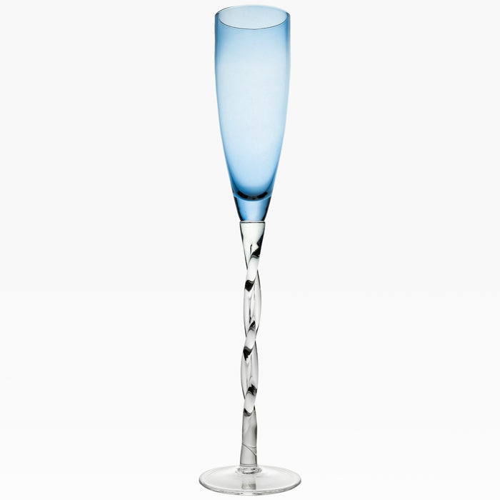 Adriana Champagne Glass, Cobalt, Set of 4