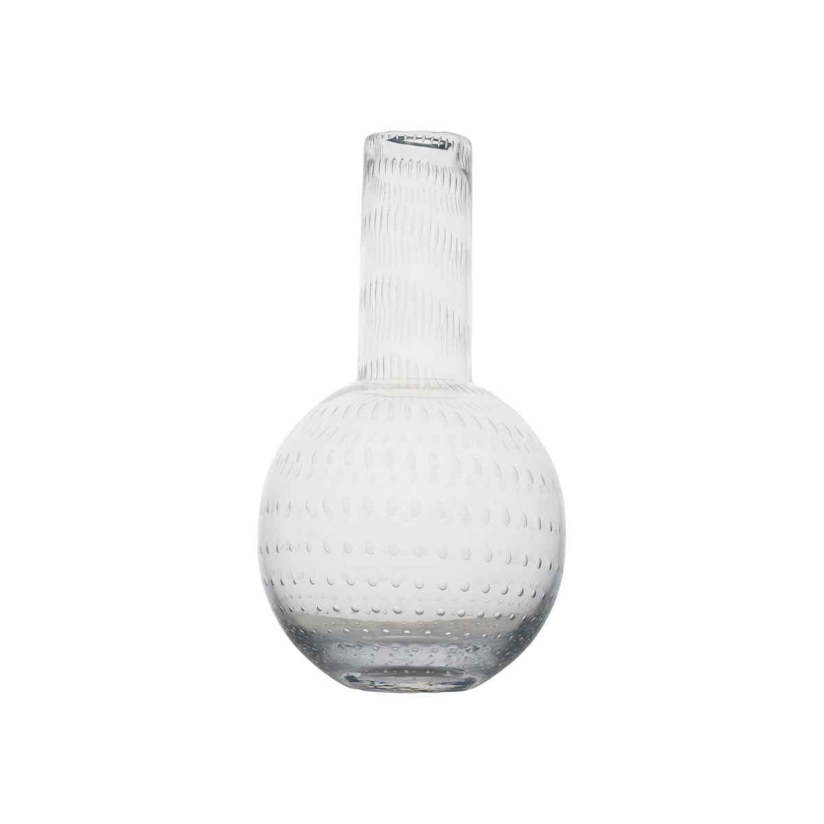 Clear Seeded Bottle Vase, Small