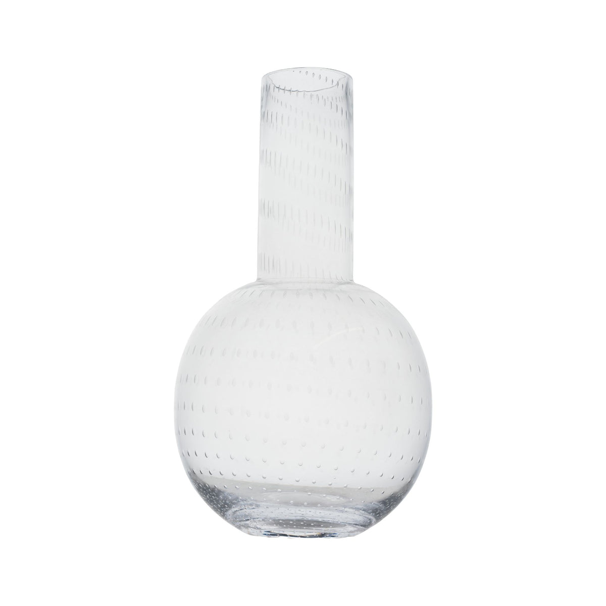 Clear Seeded Bottle Vase, Large