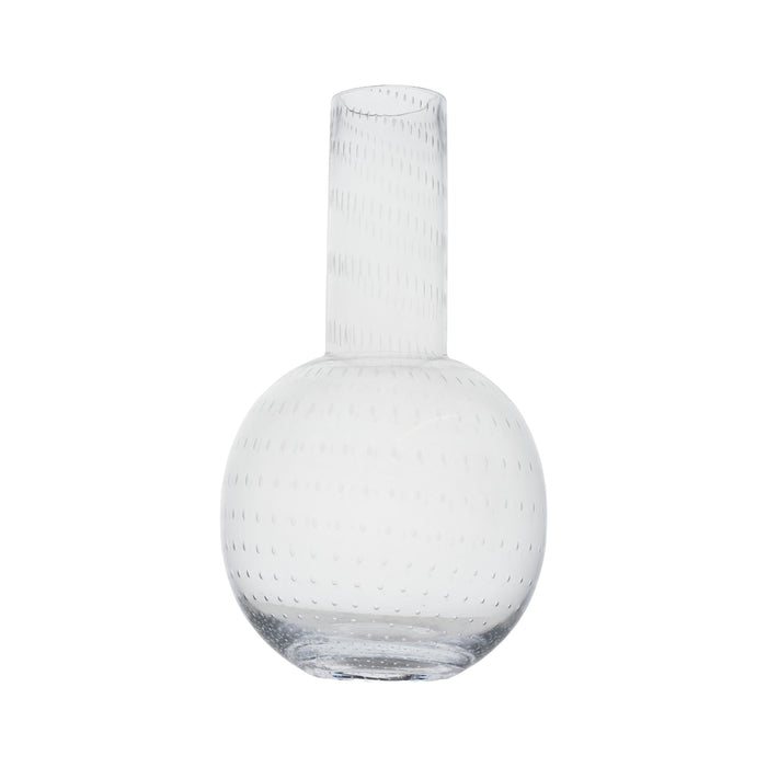 Clear Seeded Bottle Vase, Large