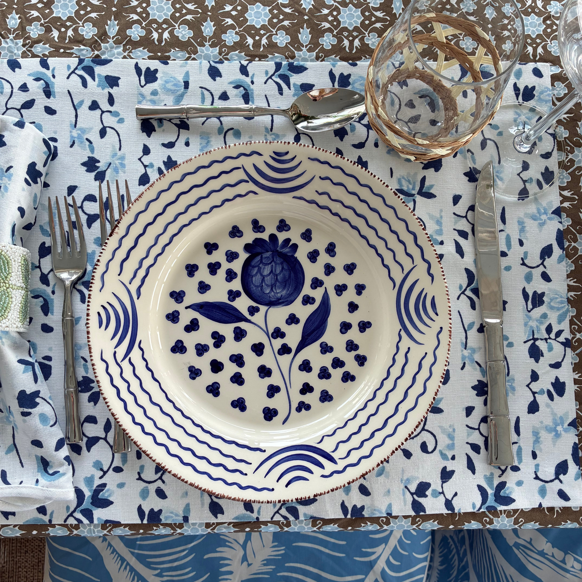 Casa Nuno Dinner Plate Group, Blue/White, Assorted Set/10