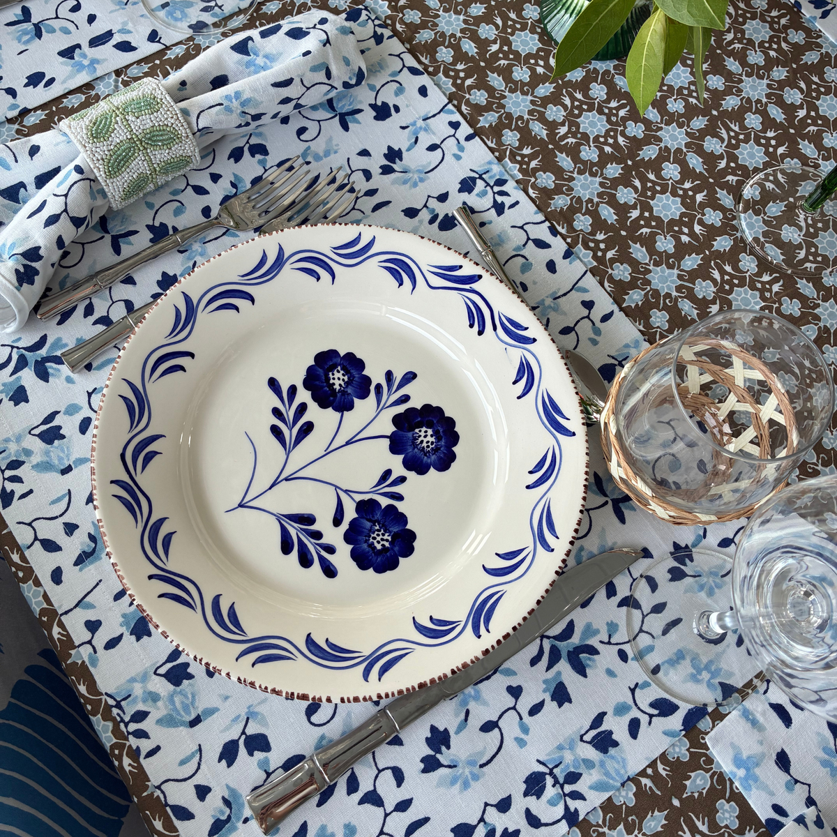Casa Nuno Dinner Plate Group, Blue/White, Assorted Set/10