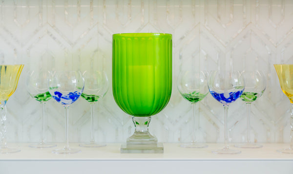 Fiesta Stemmed Wine/Water Glass, Green/White