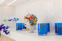 Torcello Millefiori /Stripes Tumbler, Cobalt