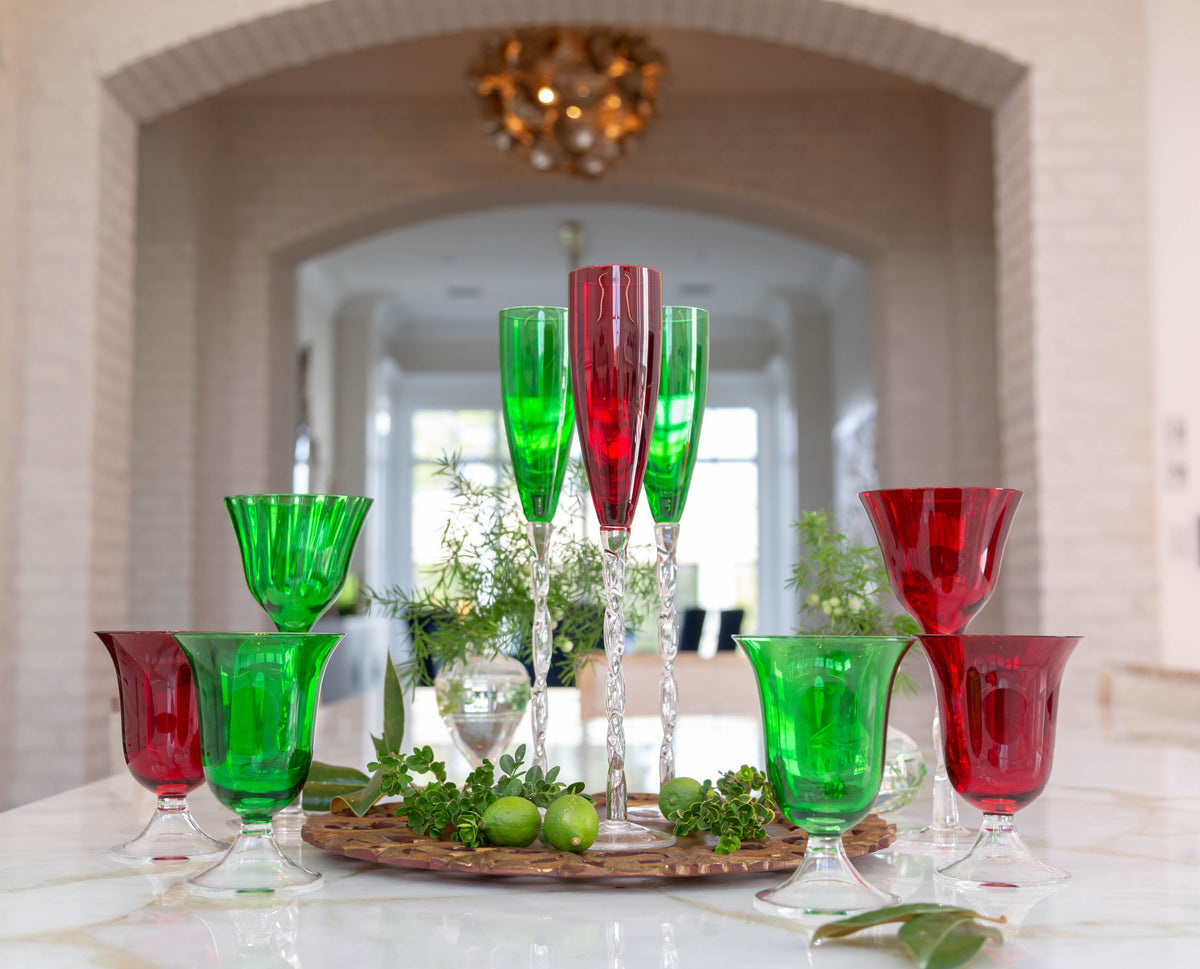 Adriana Wine Glass, Emerald Green
