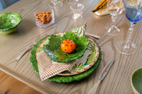 Compagnia Leaf Plate, Green Oak Leaves