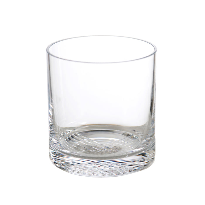 New Orleans Double Old Fashioned, clear with criss-cross design