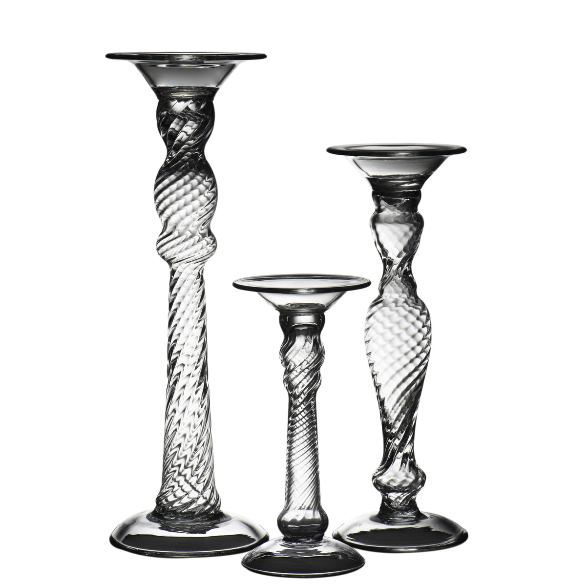 164580 Abigails Wholesale Home Décor Glassware Candlestick & Votives Stella Candlestick, Large Stella