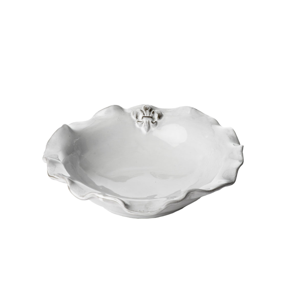240703 Abigails Wholesale Tabletop Ceramics Dinnerware Fleur de Lis Soup/Pasta Bowl Set of 4