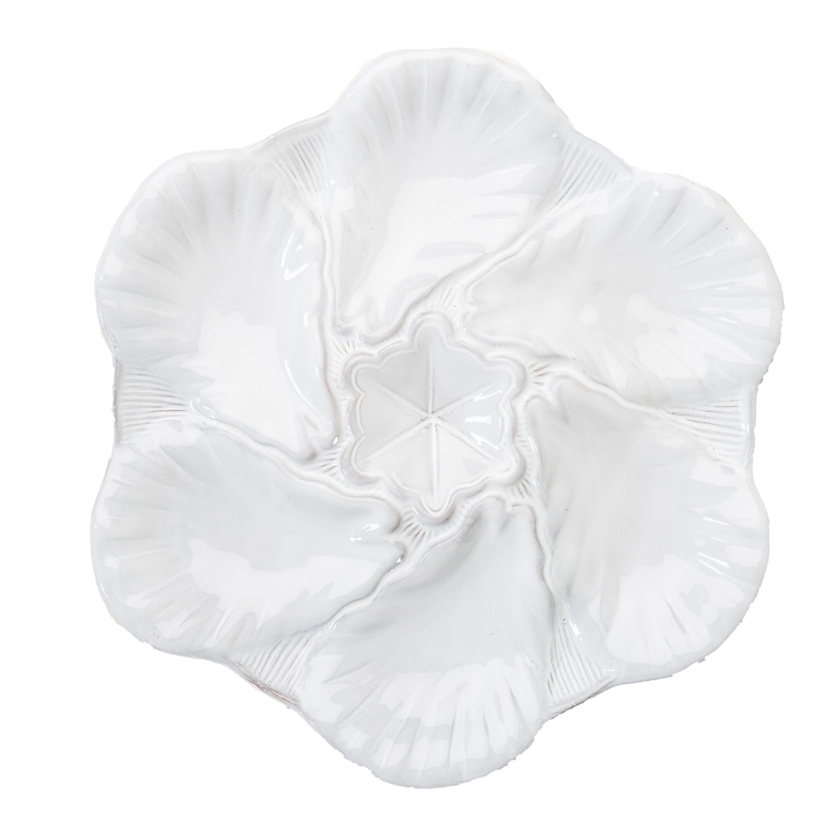 Fleur De Lis White Oyster Plate