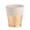 260132 Abigails Wholesale Home Décor Ceramics and Terra Cotta Cachepots Roma Collection Wave Cachepot with Gold Accents Roma