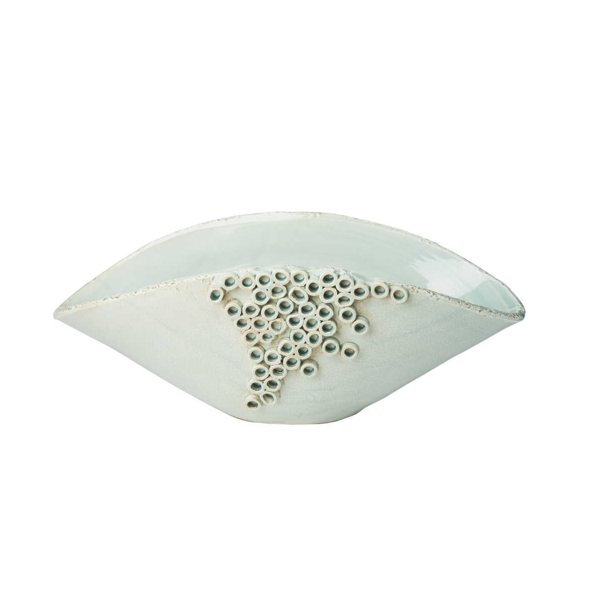 260150 Abigails Wholesale Home Décor Ceramics and Terra Cotta Centerpieces Cerchio Oval Centerpiece Celadon Cerchio