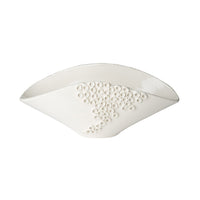 260153 Abigails Wholesale Home Décor Ceramics and Terra Cotta Centerpieces Cerchio Oval Centerpiece White Cerchio