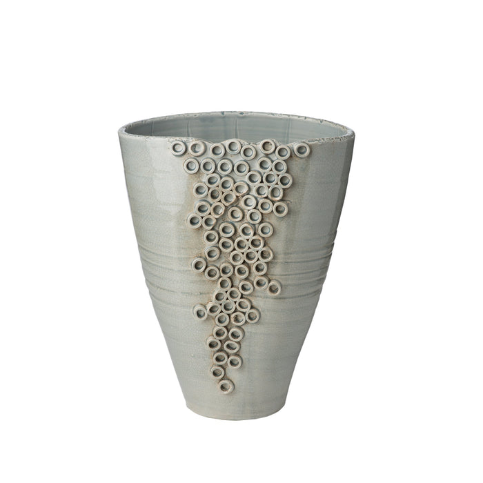 260154 Abigails Wholesale Home Décor Ceramics and Terra Cotta Vases Cerchio Vase Gray Cerchio