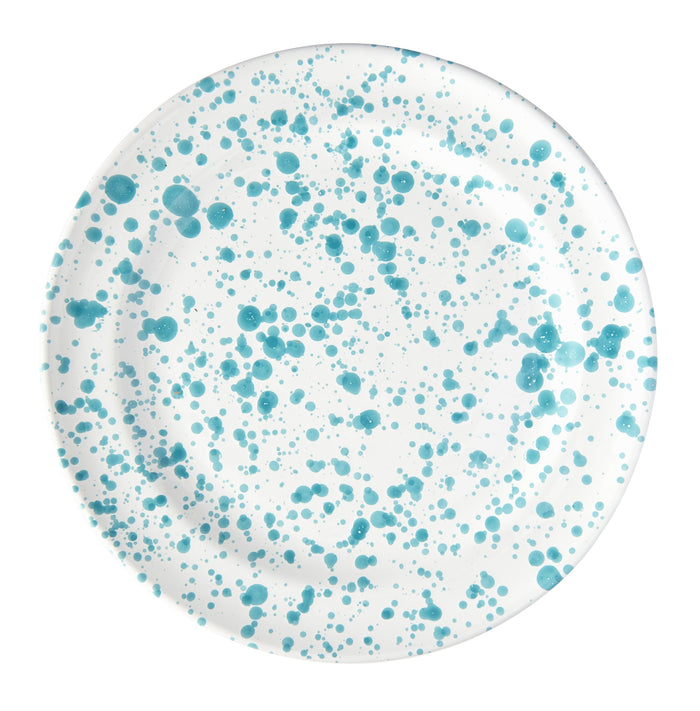 Taverna Speckled Dinner Plate, Turquoise/White
