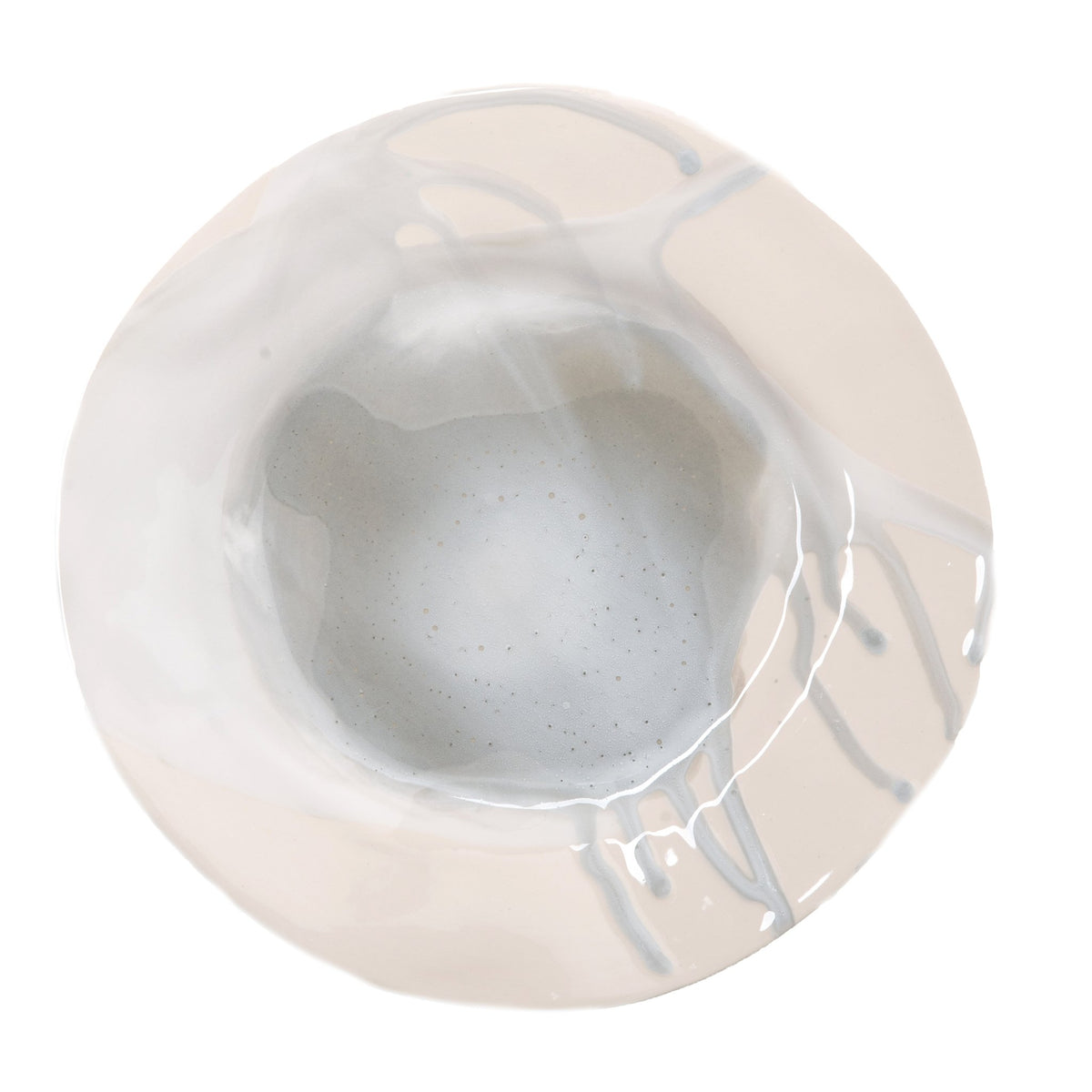 400357 Abigails Wholesale Tabletop Ceramics Dinnerware Splash Ceramic Dessert Plate in Gray and White Splash