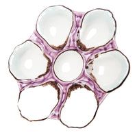 Oyster Plate, Ceramic Round, Lavender