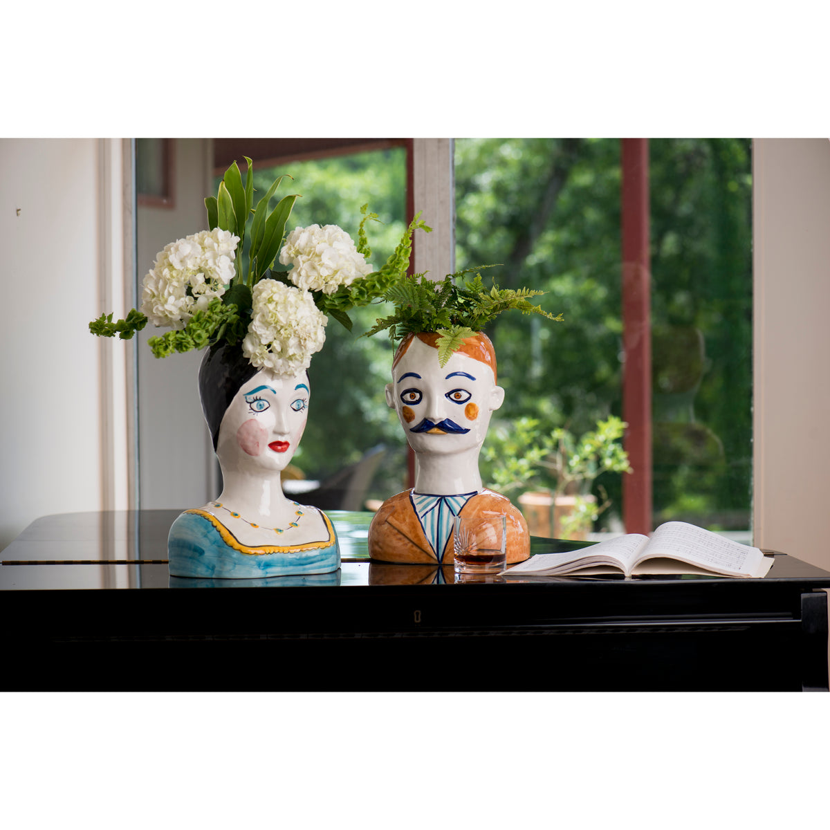 Evangeline Painted Head Vase