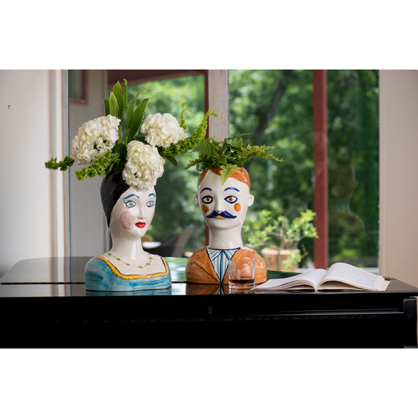 Evangeline Painted Head Vase