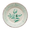Casa Nuno Green and White Dinner Plate, 2 Flowers/Waves
