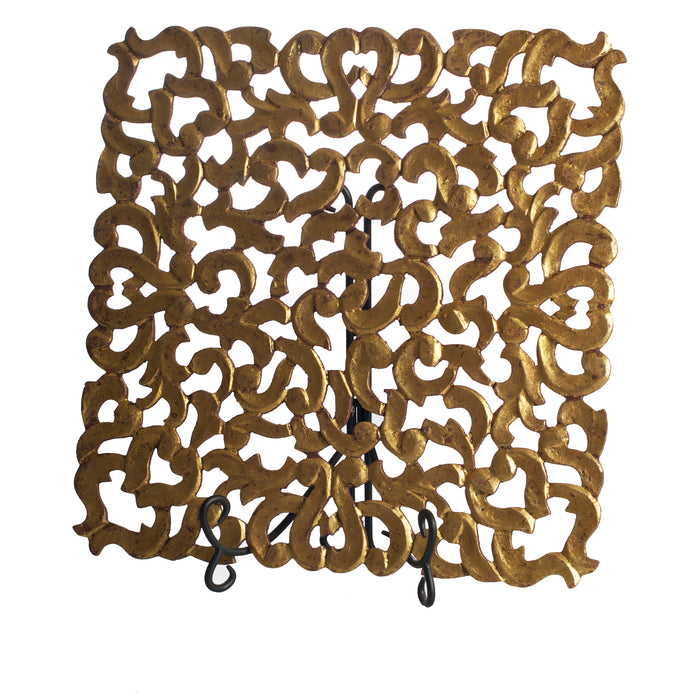 Vendome Placemat, Square, Gold Leaf Finish, Set of 4