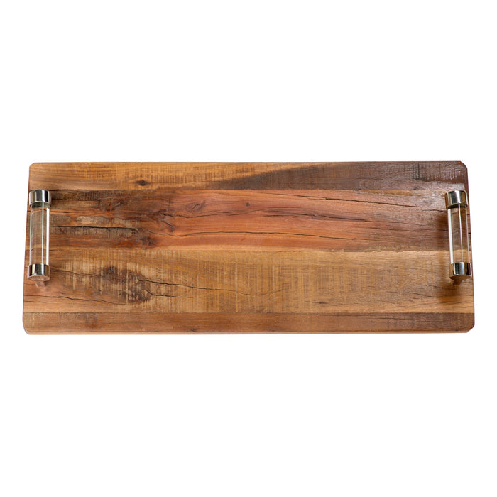 547403 Abigails Wholesale Tabletop Wood and Metals Trays Chalet Wooden Tray Chalet