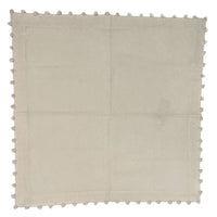Ivory Cotton Napkin, Pom-Pom Border
